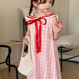 LULU & SKY Checked Peter Pan Collar A-Line Dress-23