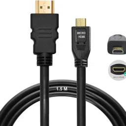 BKC HDMI Cable 1.5 m Micro HDMI Cable to HDMI Cable, 4K 60Hz, 1.5 Meter 5 feet Adapter Ethernet-17