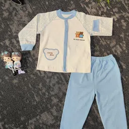 Zankhi Unisex Kids Blue Printed Shirt with Pyjamas-image-43