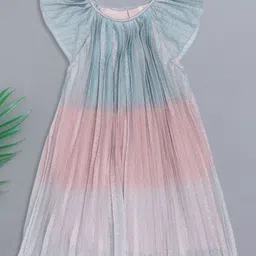 Pantaloons Junior Tie and Dye Flutter Sleeve A-Line Dress-picture-11