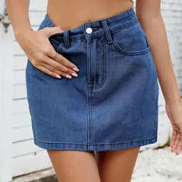 StyleCast Denim Mini Skirt-image-110