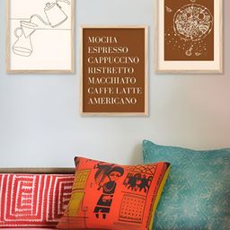Kotart Brown & White 3 Pieces Wooden Abstract Restaurant Painting Wall Arts-picture-16
