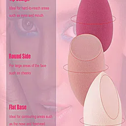 MEPOINT Set Of 4 Makeup Beauty Blender Sponge With Egg Case image 3