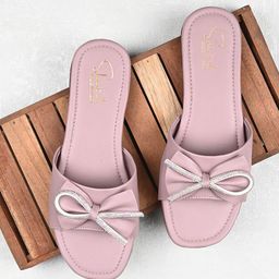 Shoestail Women Embellished Open Toe Flats-image-27