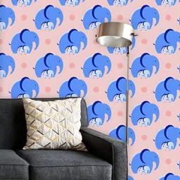 ArtzFolio Printed UV-Resistant Anti-Bacterial Elephant And Cub Peel & Stick Wallpaper-image-38