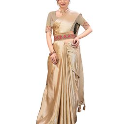 Kandora Satin Belted Saree-image-81