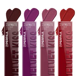 PERPAA Set Of 4 Velvet Kiss Waterproof Liquid Lipstick -3.5 ml Each -Shades -2 - 3 - 4- 12-7