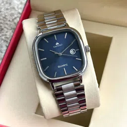 EMPERO Unisex Dial & Stainless Steel Straps Analogue Watch EAB222 Dark Blue Dial Date-16