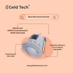 Geld Tech Microwave Motion Sensor False Ceiling | detects humans | Pack of 5 Wired Sensor Security System image 4