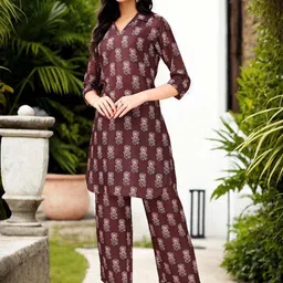 Anouk Floral Printed Shirt Collar Tunic And Palazzo-picture-48
