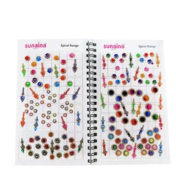 Sunaina Assorted Mix Size Design Stone Studded Round & Long Sparkle Bindi Book image 1