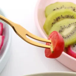 Stainless Steel Fruit Cake Dessert Fork (Multicolour , Set of 3) Stainless Steel Fruit Fork-image-3