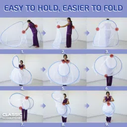 classic mosquito net Polyester Adults Washable Foldable For (LBH-200x200x145 cms)King Size & Double Bed Mosquito Net image 5