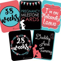 Set Of 27 Pregnancy Milestone Cards - Pregnancy Reveal - Pregnancy Cards - Pregnancy Gift - Pregnancy Journal - New Mom Gift - Newborn Photo Props Greeting Card-35