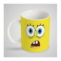 Stybuzz Kids Ceramic Mug SpongeBob Print White & Yellow - 300 ml-picture-2