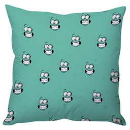 Stybuzz Funny Faces Cushion Cover - Green-image-40