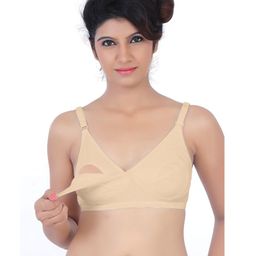 Fabme  Nursing Feeding Cotton Bra - Beige-image-48