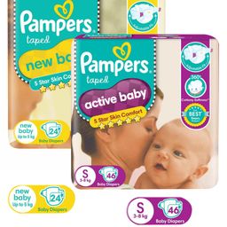 Pampers Active Baby Diapers Small - 46 Pieces & Pampers New Baby Diapers New Born - 24 Pieces-image-60