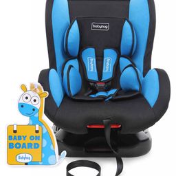 Babyhug Cruise Convertible Reclining Car Seat With Side Impact ProtectionAND Babyhug Baby On Board Sign Giraffe (Blue)-image-59