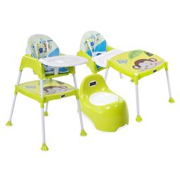 Babyhug Teeny Tiny Potty Chair With Lid  AND Babyhug 3 in 1 Play & Grow High Chair With 5 Point Safety Harness & Anti-Slip Base (Green)-14