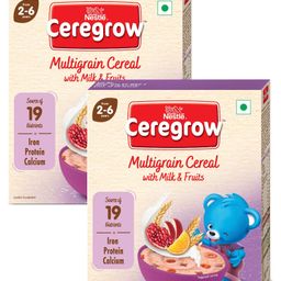 Nestle Ceregrow Multigrain Cereal With Milk & Fruits - 300 gm(Pack of 2)-22