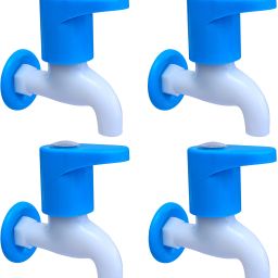 PVC Blue Royal Bib Cock taps for Bathroom Wash Basins Pack Of 4 Bib Tap Faucet-image-94