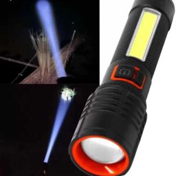035 (ZOOMABLE METAL)5 Modes Flashlight, Super Bright Cree T6 LED Light 6 hrs Torch Emergency Light-image-35