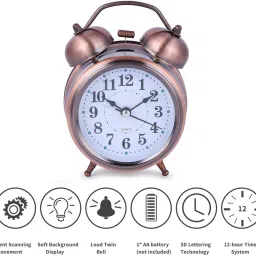 remeka Analog Brown Clock image 3