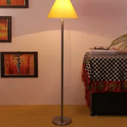 New Era Yellow Cotton Conical Designer Steel Floor Lamp For Home Decor-picture-41