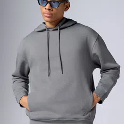 XYXX Relaxed Fit Hooded Kangaroo Pocket Cotton Sweatshirt-image-15