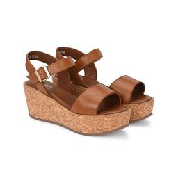Delize Striped Leather Party Wedge Sandals-picture-33