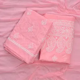 Seva Chikan Embroidered Unstitched Dress Material-picture-48