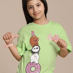 Kids Ville Girls Printed Pure Cotton Tshirts-image-71