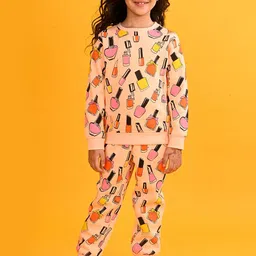 Anthrilo Girls Printed Fleece Sweatshirt With Joggers-image-73