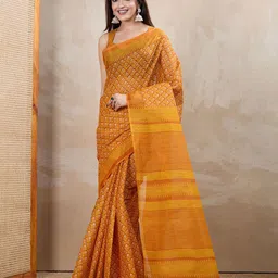 SHANVIKA Ethnic Motifs Printed Pure Cotton Saree-image-44