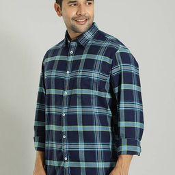 Indian Terrain Men Slim Fit Tartan Checks Opaque Checked Casual Shirt-picture-5