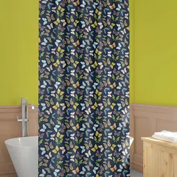 ArtzFolio Navy Blue & Yellow Printed Waterproof Shower Curtains-image-75