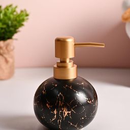 MARKET99 Black & Gold-Toned Solid Ceramic Soap Dispenser-4