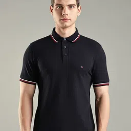 Tommy Hilfiger Men Solid Polo Collar Slim Fit T-shirt-image-31