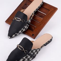 TRYME Women Printed Mules with Buckles Flats-13