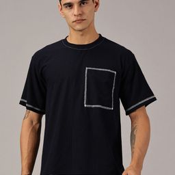 Rodzen Men Drop-Shoulder Sleeves Pockets T-shirt-image-48