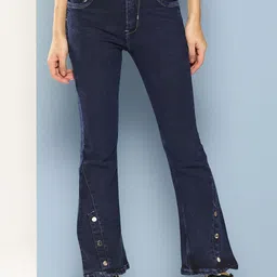 BAESD Women Comfort Relaxed Fit Mildly Distressed Stretchable Jeans-image-13