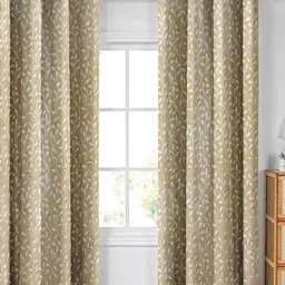 Aura Beige & White Set of 2 Floral Door Curtain-image-51