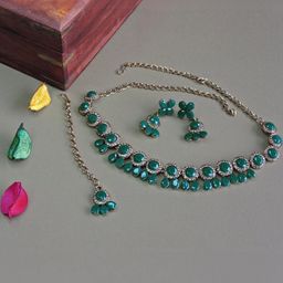 VATSALYA creation Women GreenJewellery Set-image-76