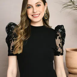 IUGA Puff Sleeve Top-image-80