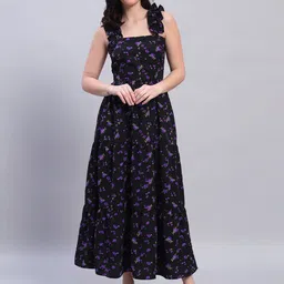 ROSEMELON Floral Print Crepe A-Line Maxi Dress-picture-3