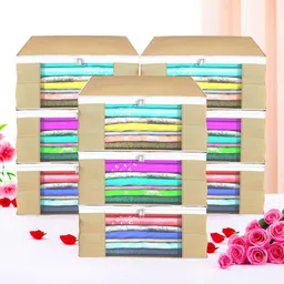 Kuber Industries Brown 9 Pieces Foldable Drawer Organisers-49