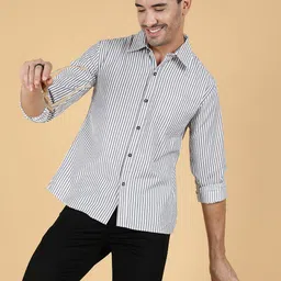 Stylecast X Kotty Men Comfort Regular Fit Striped Casual Shirt-image-100