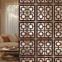 RANDOM Brown Geometric Window Blinds image 1