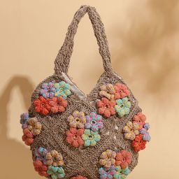ITIHASIKALA Floral Textured Shopper Tote Bag-49